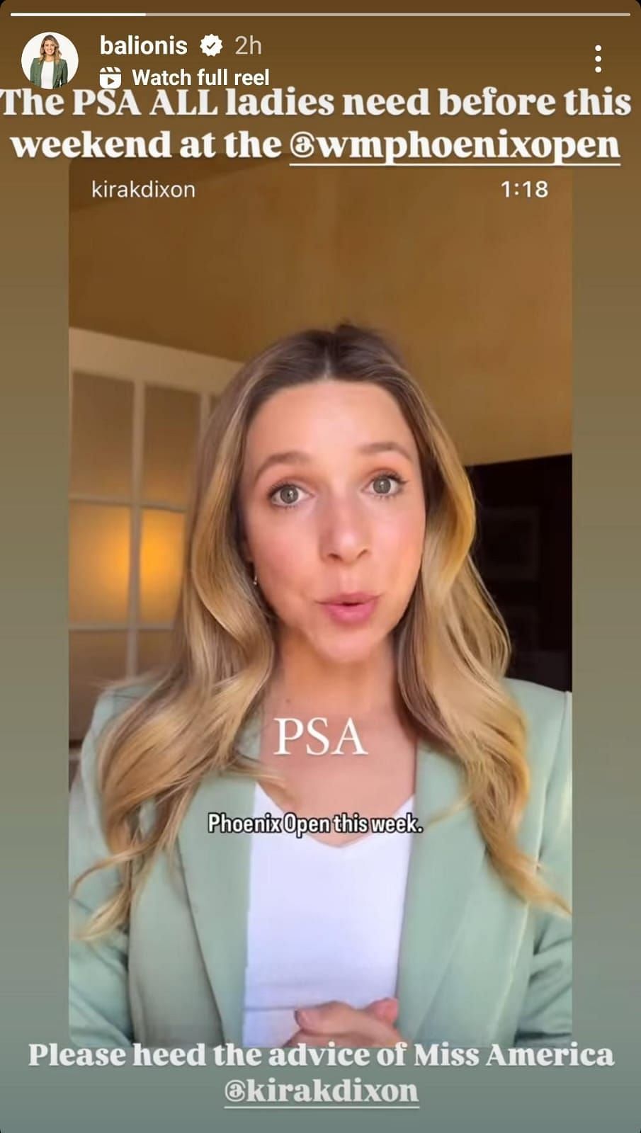 Kira K. Dixon ( via Amanda Balionis' Instagram story)